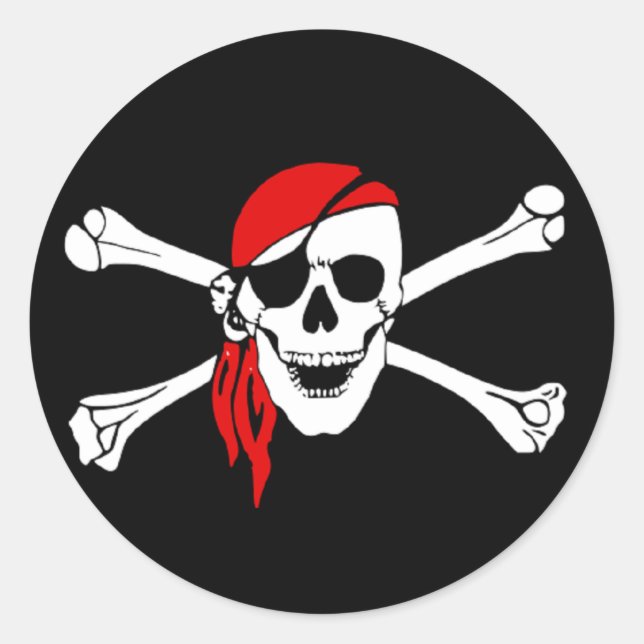 Adesivo Redondo Yo Ho Pirate Sticker 2 (Frente)