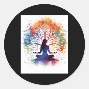 Adesivo Redondo Yoga 3 Uni Sticker