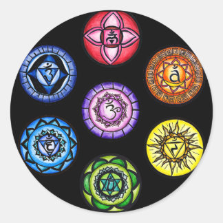 Adesivo Redondo Yoga - 7 Chakras Energy