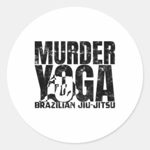 Adesivo Redondo Yoga Assassino - Luta de Brazilian Jiu Jitsu Engra