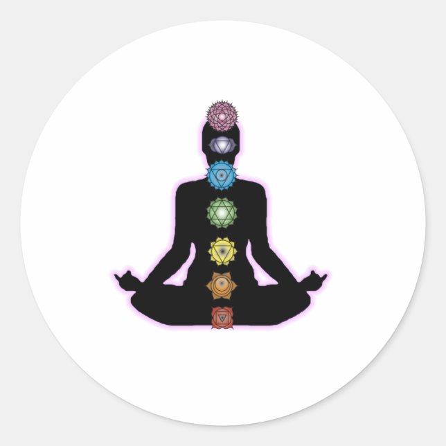 Adesivo Redondo Yoga Chakras (Frente)