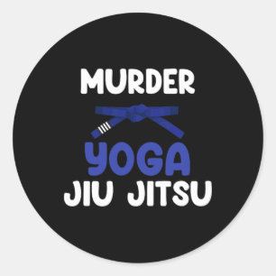 Adesivo Redondo Yoga de Assassinato Jiu Jitsu Caratê Boxe Muay Tha