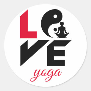 Adesivo Redondo Yoga do amor