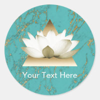 Yoga Dourada Lotus Modern Turquoise e Dourado Marb