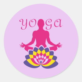 Adesivo Redondo Yoga Flor de Loto