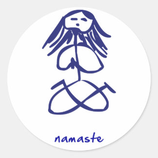 Adesivo Redondo Yoga Girl namaste stickers