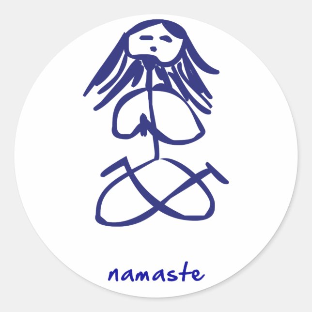 Adesivo Redondo Yoga Girl namaste stickers (Frente)