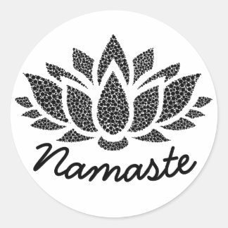 Adesivo Redondo Yoga Lotus Namaste Sticker