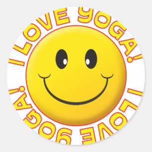 Adesivo Redondo Yoga Love Smile