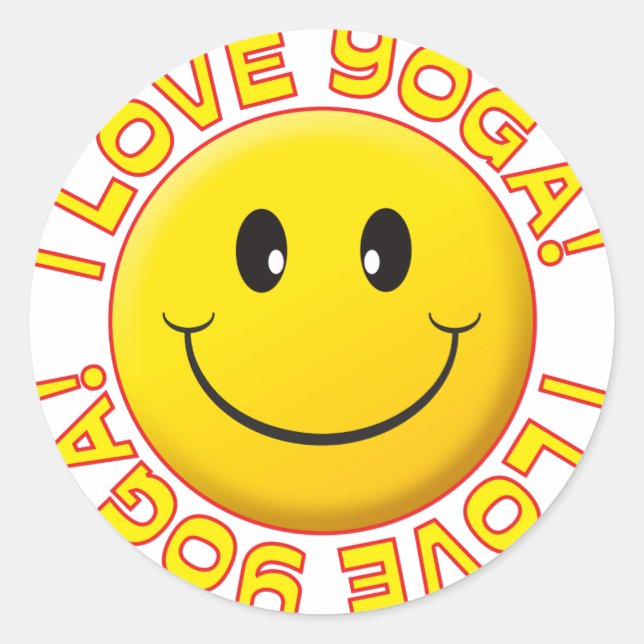 Adesivo Redondo Yoga Love Smile (Frente)