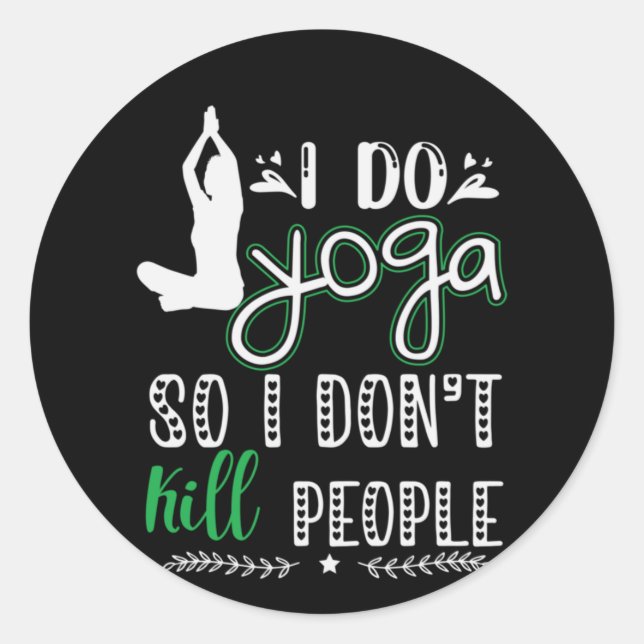 Adesivo Redondo Yoga Lover | I Do Yoga (Frente)
