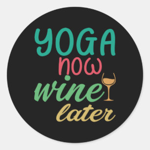 Adesivo Redondo Yoga Lover Yoga Agora Vinho Depois