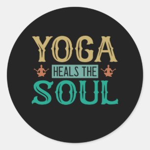 Adesivo Redondo Yoga Lover Yoga Cura a alma