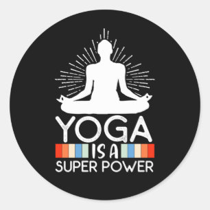 Adesivo Redondo Yoga Lover Yoga É Uma Superpotência