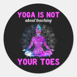 Adesivo Redondo Yoga Lover   Yoga Não Se Refere A Toques