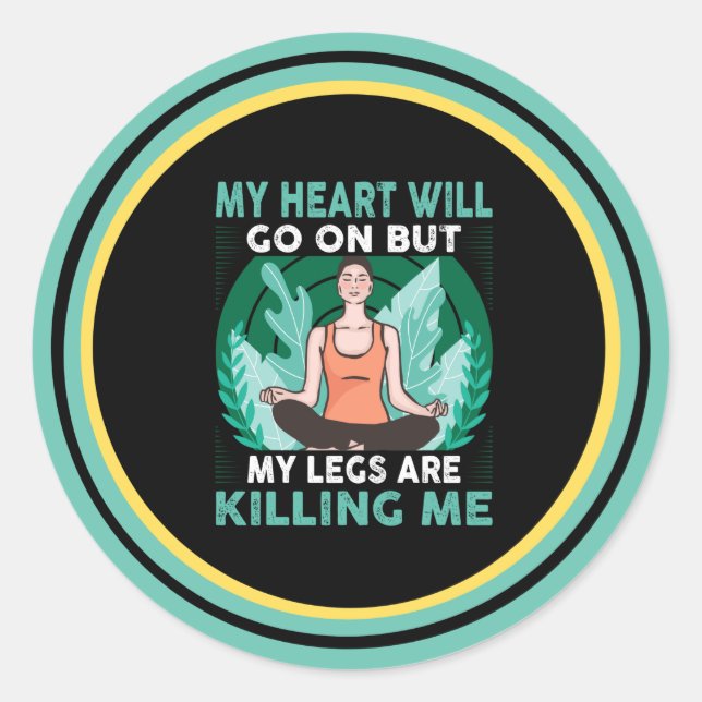 Adesivo Redondo Yoga - Meu Coração Continuará (Frente)