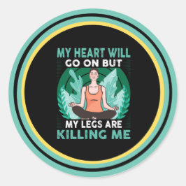 Adesivo Redondo Yoga - Meu Coração Continuará