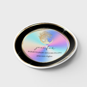 Adesivo Redondo Yoga Mindful Therapist Couch Online Hologration