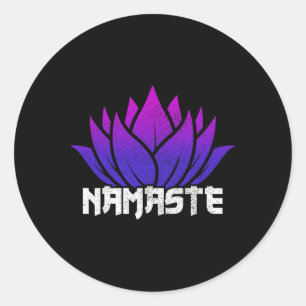 Adesivo Redondo Yoga Namaste Buda Flor de Lótus Budismo Iogue Pres