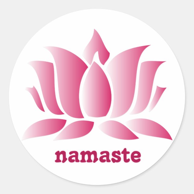 Adesivo Redondo yoga pink lotus namaste (Frente)