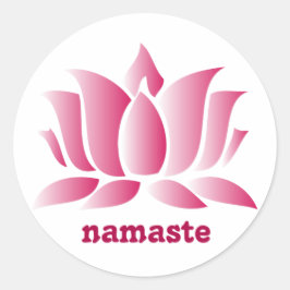 Adesivo Redondo yoga pink lotus namaste
