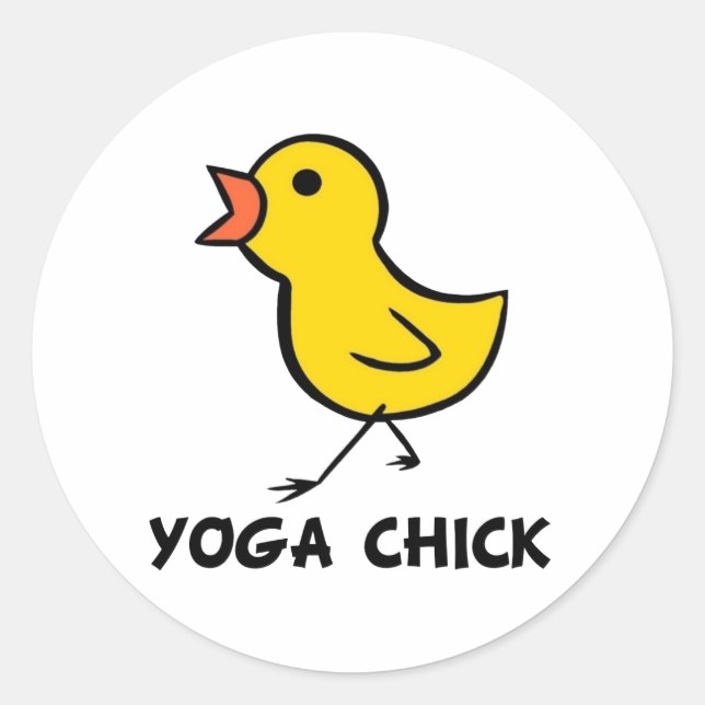 Adesivo Redondo Yoga Pintinho Sticker (Frente)
