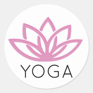 Adesivo Redondo Yoga Simple Lotus Sticker