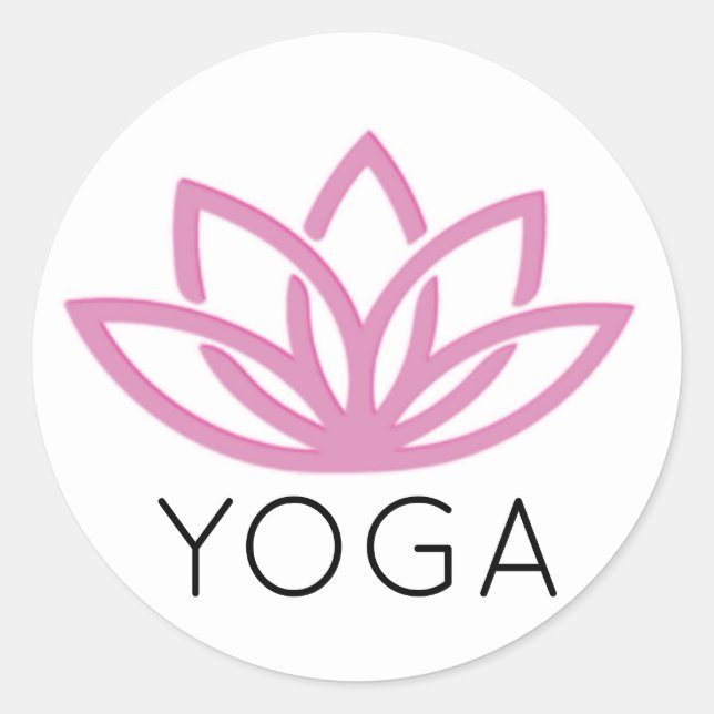Adesivo Redondo Yoga Simple Lotus Sticker (Frente)