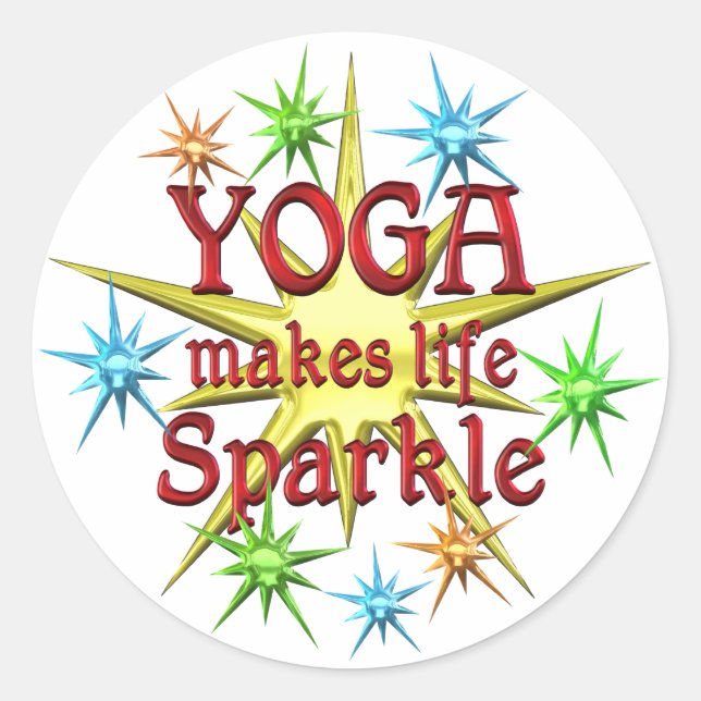 Adesivo Redondo Yoga Sparkles (Frente)