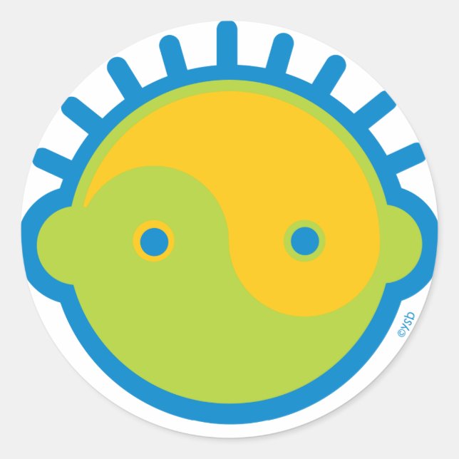 Adesivo Redondo Yoga Speak Baby : Big Boy Yin-Yang (Frente)