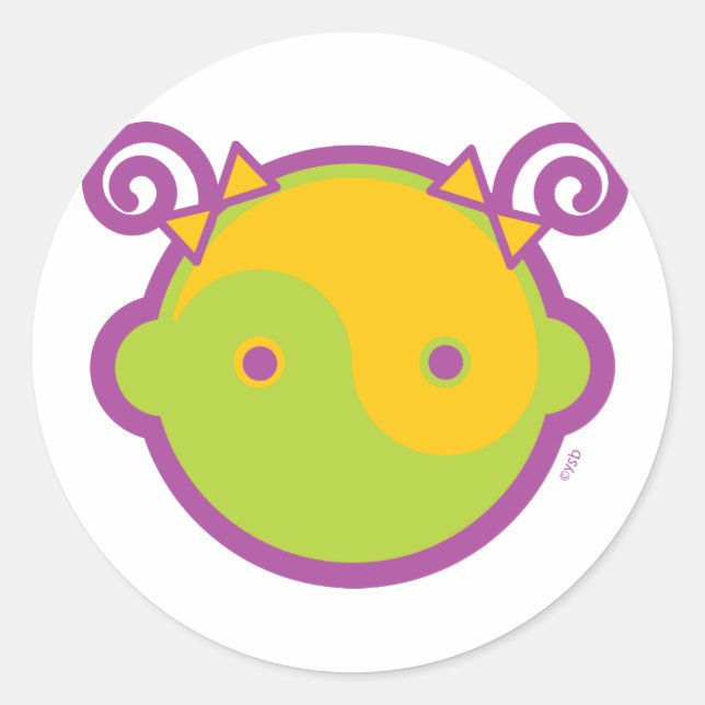 Adesivo Redondo Yoga Speak Baby : Garota Grande Yin-Yang (Frente)