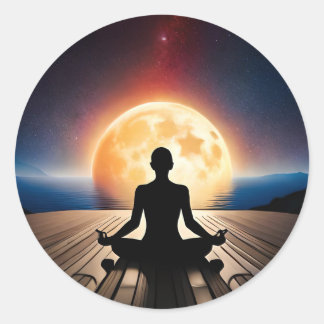 Adesivo Redondo Yoga Sticker