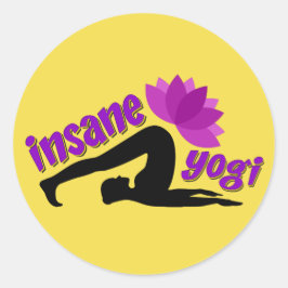 Adesivo Redondo Yoga Sticker com Sinal de Iogi Insano