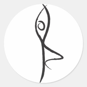 Adesivo Redondo Yoga Tree Pose Sticker