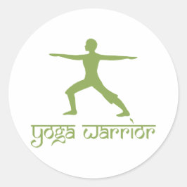 Adesivo Redondo Yoga Warrior Pose