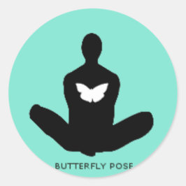 Adesivo Redondo Yogamoji™ Butterfly Pose Sticker