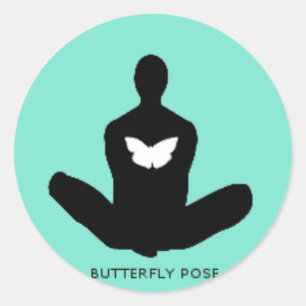 Adesivo Redondo Yogamoji™ Butterfly Pose Sticker