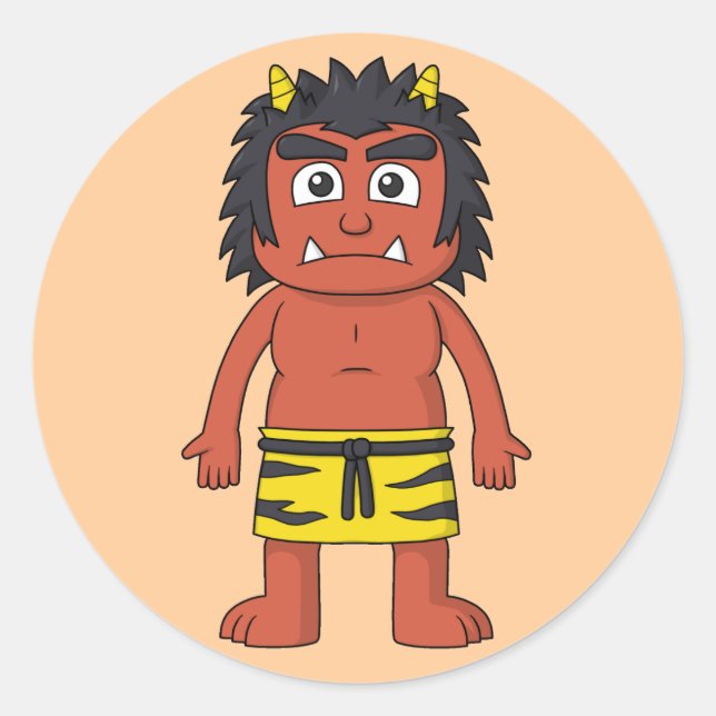 Adesivo Redondo Yokai Oni (ovelha) (Frente)