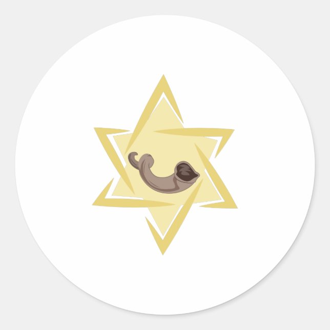 Adesivo Redondo Yom Kippur Horn (Frente)