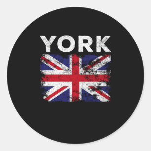 Adesivo Redondo York UK Flag England Souvenir