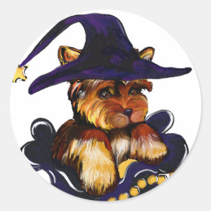 ADESIVO REDONDO YORKIE POO