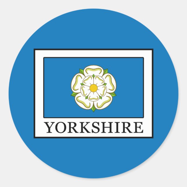 Adesivo Redondo Yorkshire County Inglaterra (Frente)
