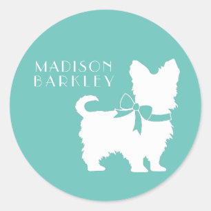 Adesivo Redondo Yorkshire Terrier Dog Puppy Yorkie