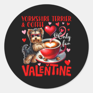 Adesivo Redondo Yorkshire Terrier E Café Apenas Para Namorados Jo
