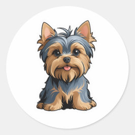 Adesivo Redondo Yorkshire Terrier Sticker
