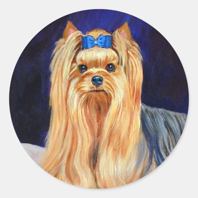 Adesivo Redondo Yorkshire Terrier Stickers (Frente)