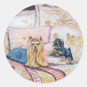 Adesivo Redondo Yorkshire Terrier Stickers