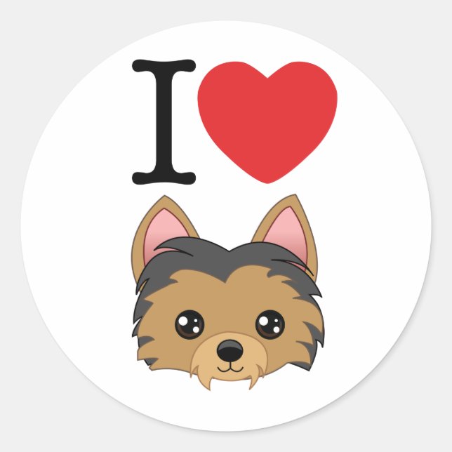 Adesivo Redondo Yorkshire Terrier Stickers (Frente)