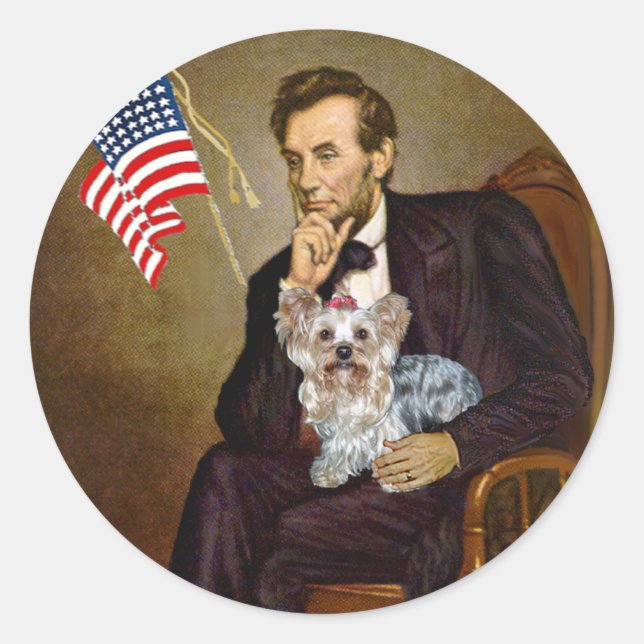 Adesivo Redondo Yorkshire Terrier (T) - Lincoln (Frente)