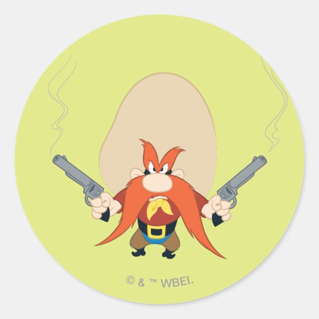 Adesivo Redondo Yosemite Sam Back Off (Frente)